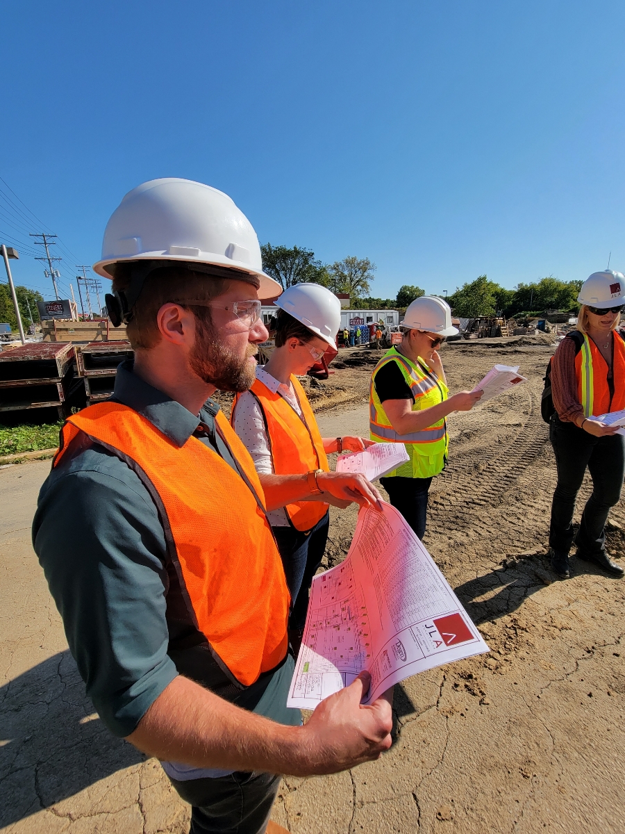 JLA Team Member Garett with other team members at a site visit