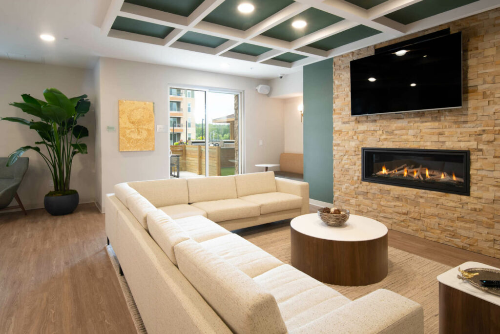 Clubroom at Prado, a multifamily development in Oak Creek, WI | Designed by JLA Architects